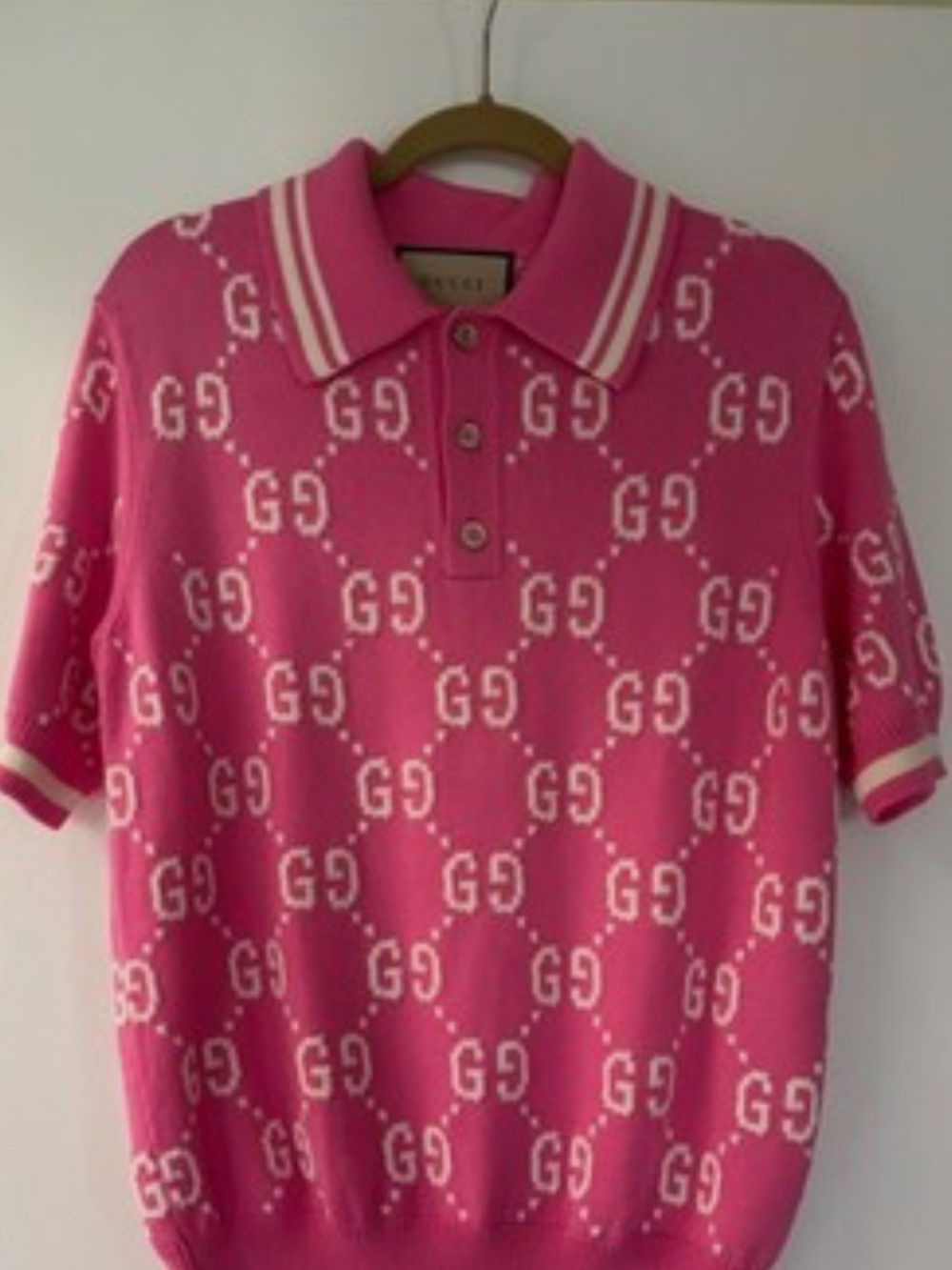 Gucci Pink GG Monogram Polo Shirt